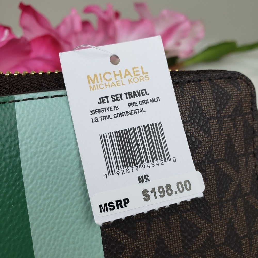 🌺NWT Michael Kors LG Travel continental Wallet MK - Picture 8 of 8